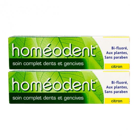 Boiron homéodent soin complet dents et gencives citron 2x75ml
