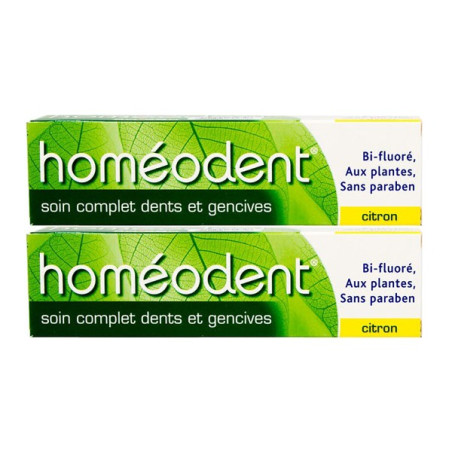 Boiron homéodent soin complet dents et gencives citron 2x75ml