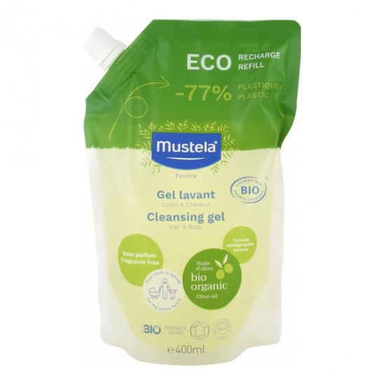 Expanscience Mustela gel lavant bio éco-recharge 400ml