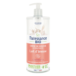 Natessance Bio Crème de douche hydratante Lait d'ânesse 1L