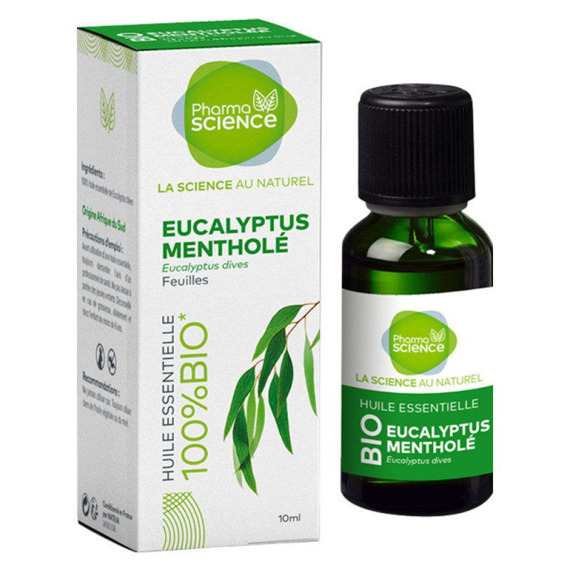 Pharmascience Eucalyptus mentholé Huile essentielle bio 10ml