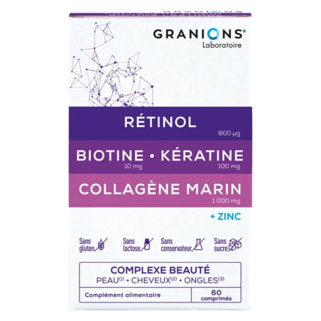 Granions Complexe Beauté peau, cheveux et ongles 60 comprimés